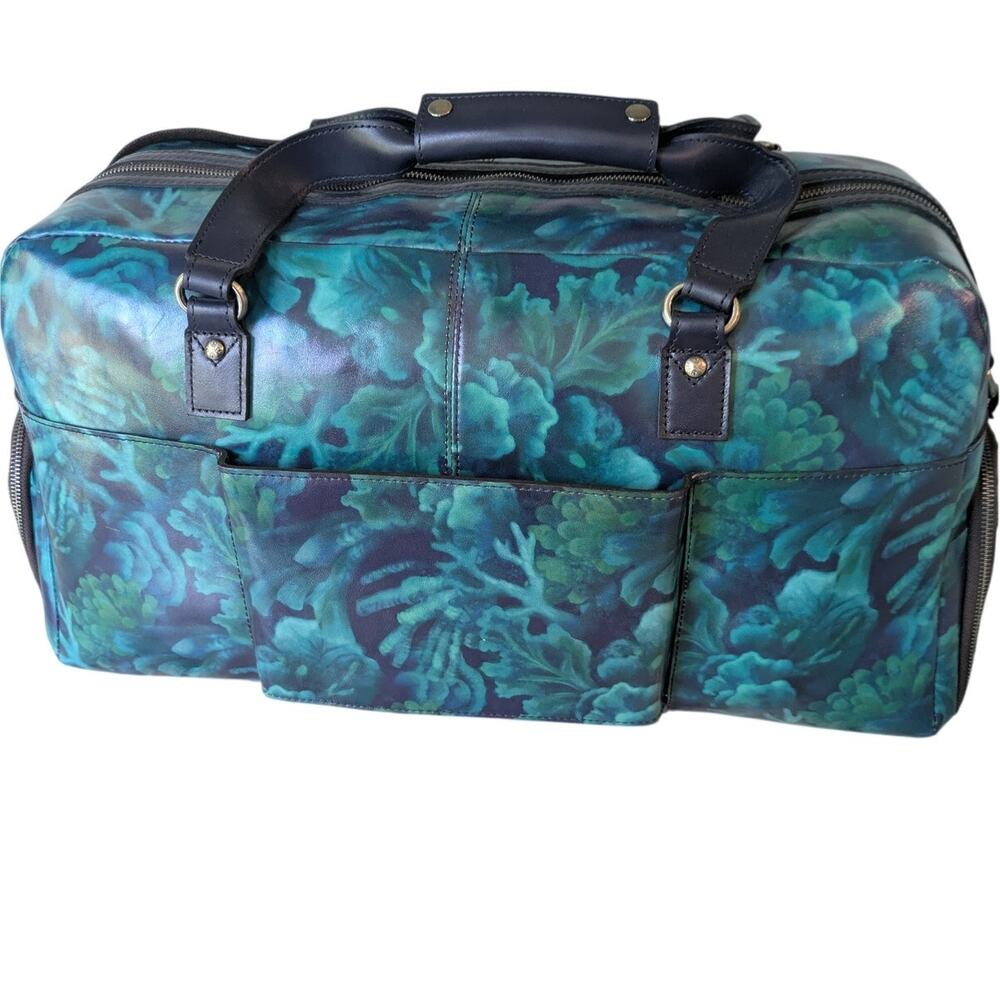 Patricia Nash Deep Blue Sea Mandara Overnighter Duffle Bag Suitcase Travel NEW - Picture 2 of 7